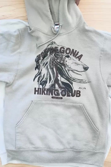 Pattie Gonia Hiking Club Hoodie - Brown Print