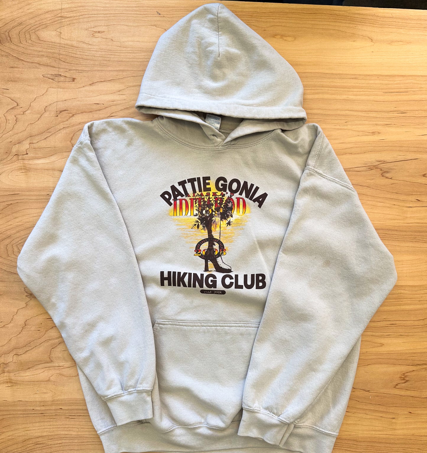 Pattie Gonia Hiking Club Hoodie - Brown Print