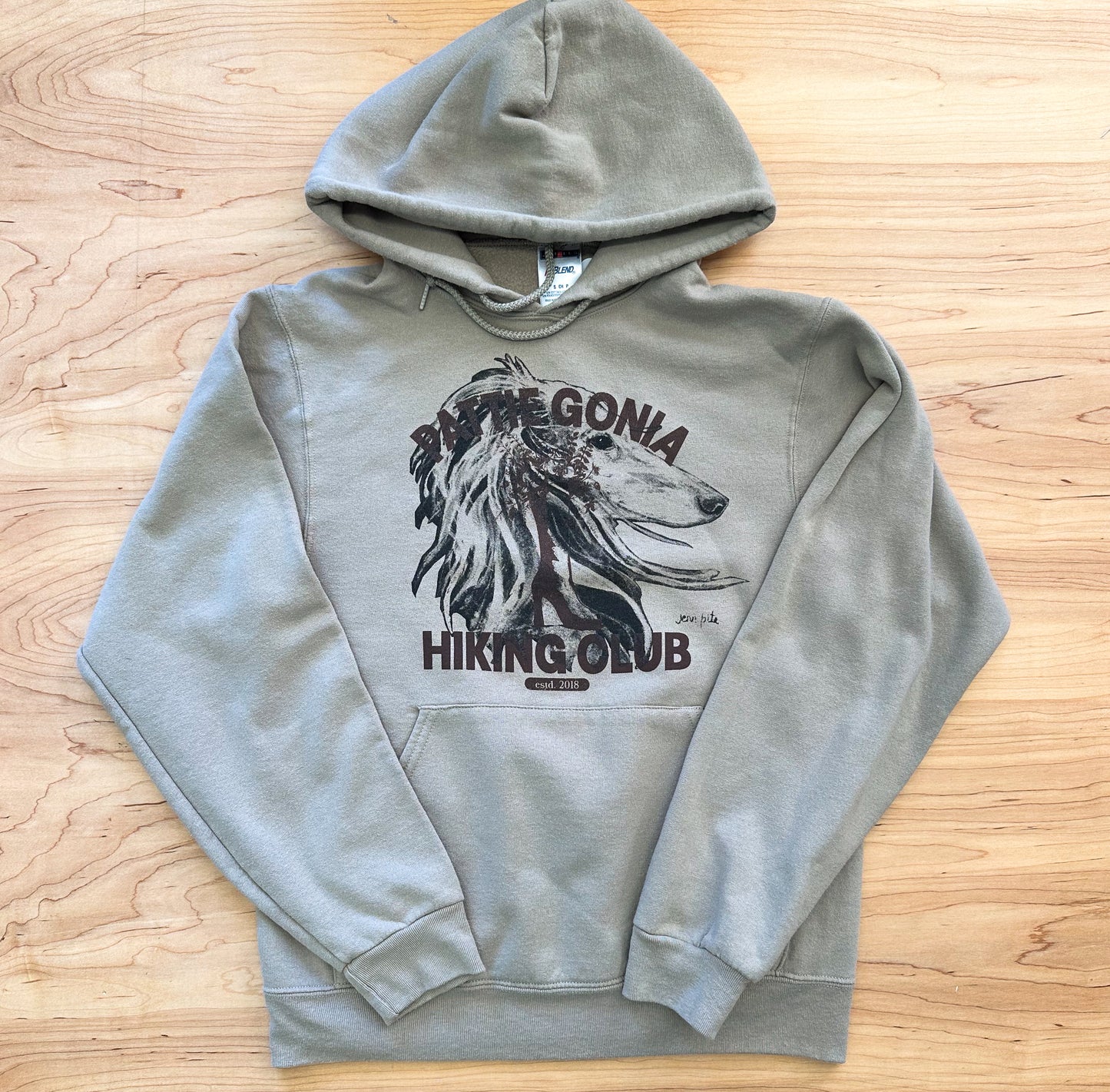 Pattie Gonia Hiking Club Hoodie - Brown Print