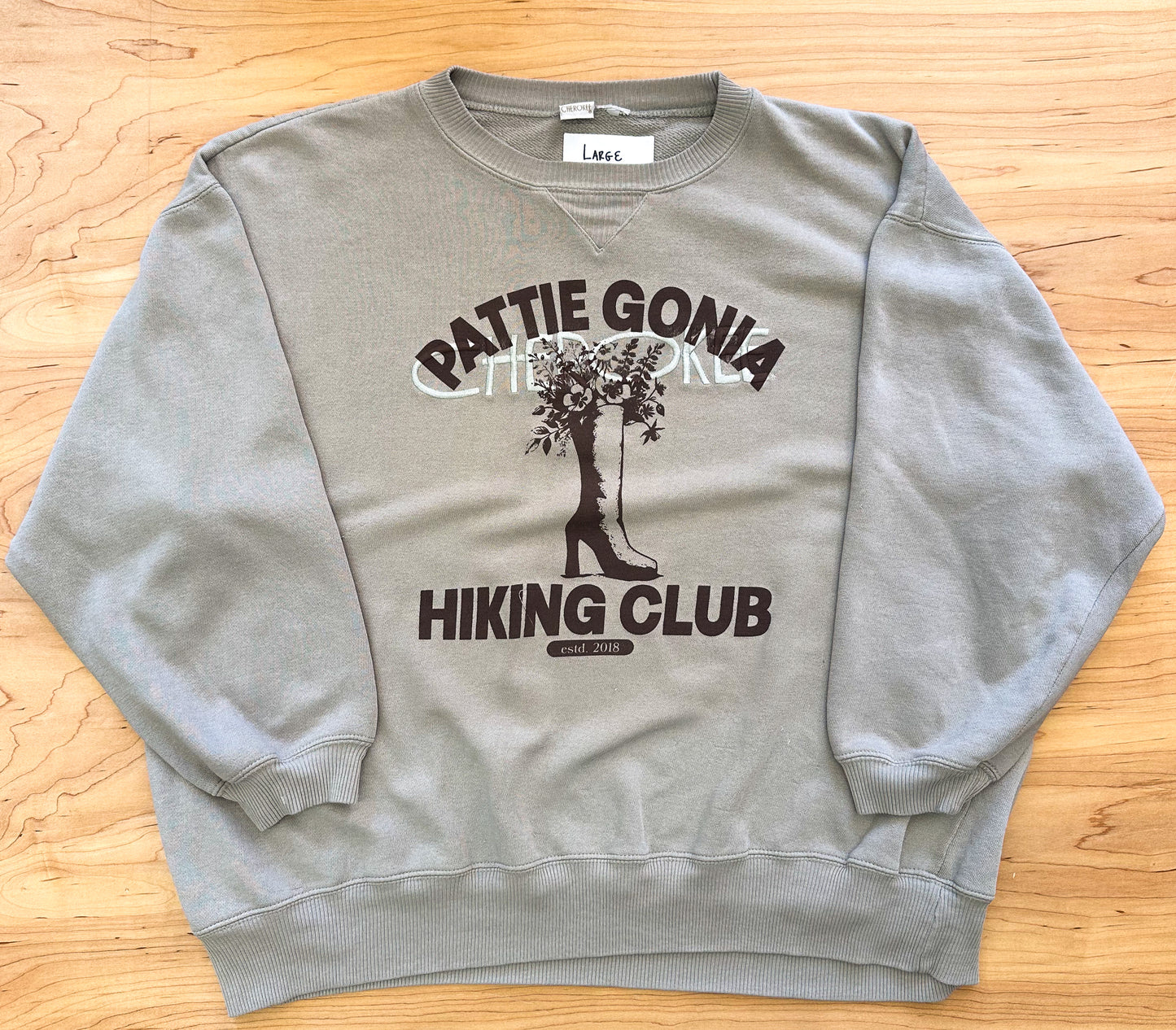 Pattie Gonia Hiking Club Crewneck - Brown Print