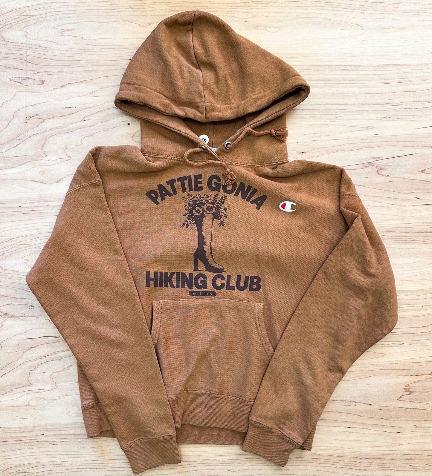 Pattie Gonia Hiking Club Hoodie - Brown Print