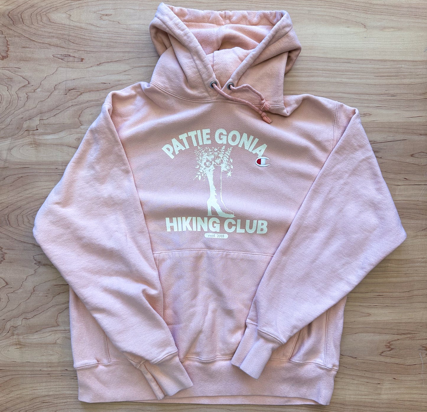 Pattie Gonia Hiking Club Hoodie - Cream Print