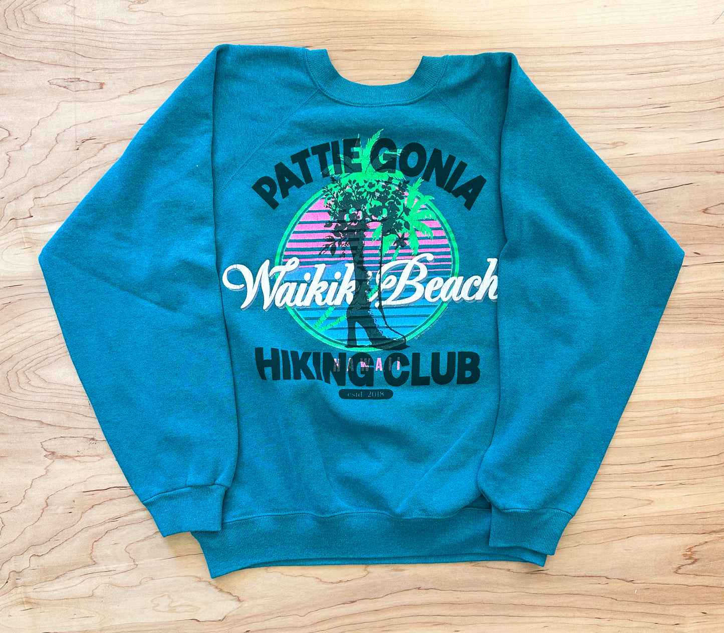 Pattie Gonia Hiking Club Crewneck - Green Print